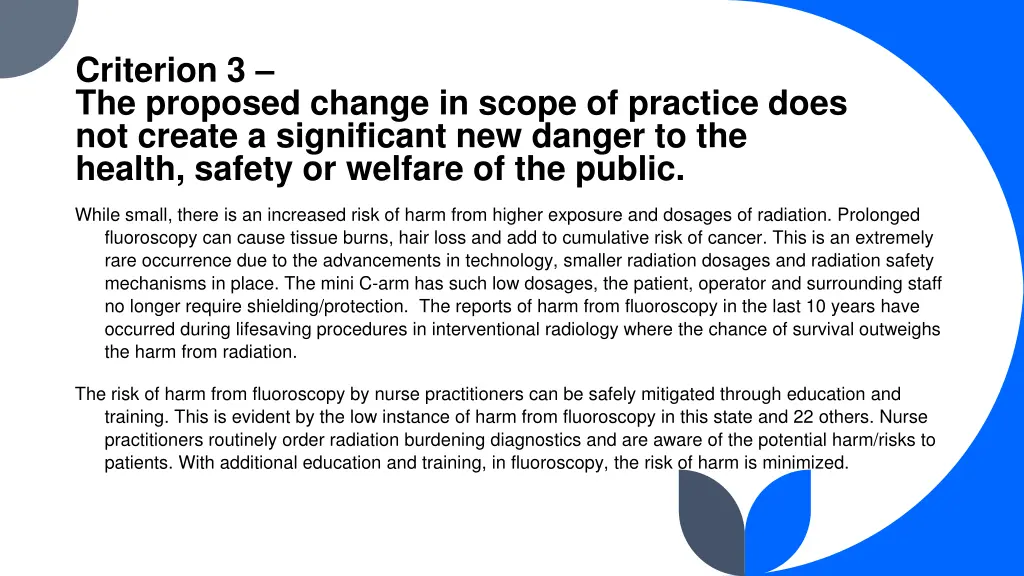criterion 3 the proposed change in scope