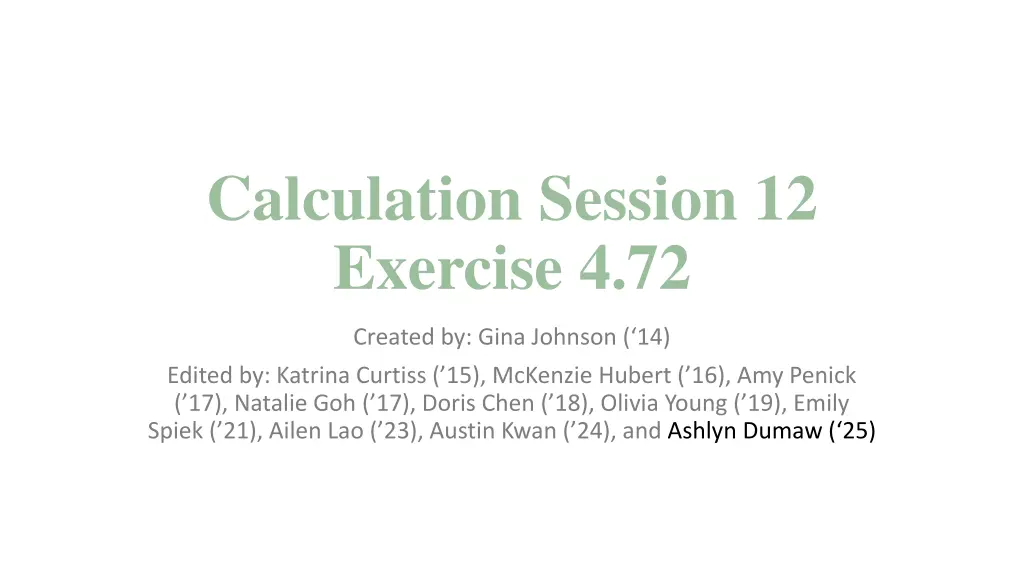 calculation session 12 exercise 4 72