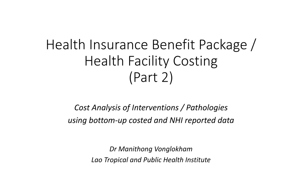 health insurance benefit package health facility