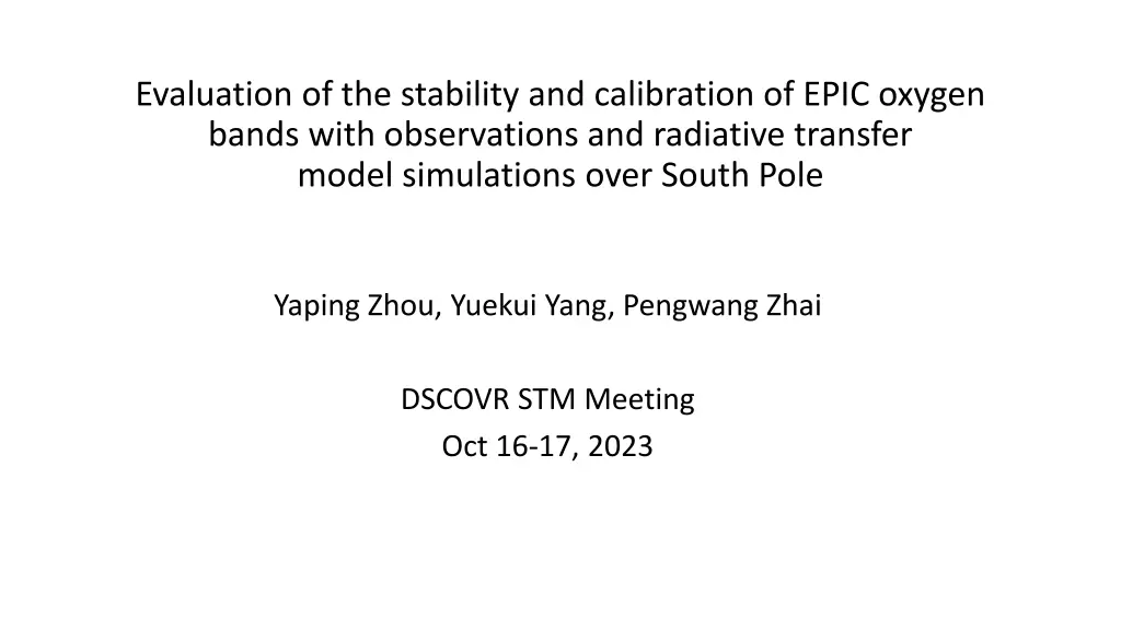 evaluation of the stability and calibration