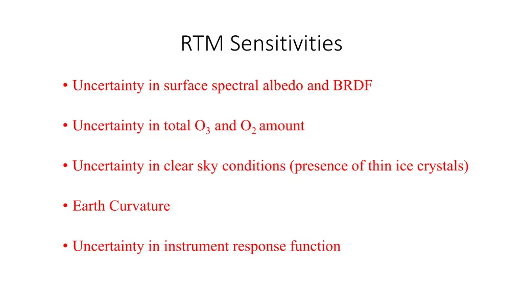 rtm sensitivities