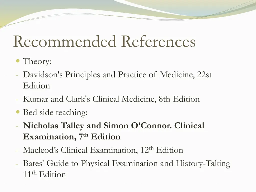 recommended references