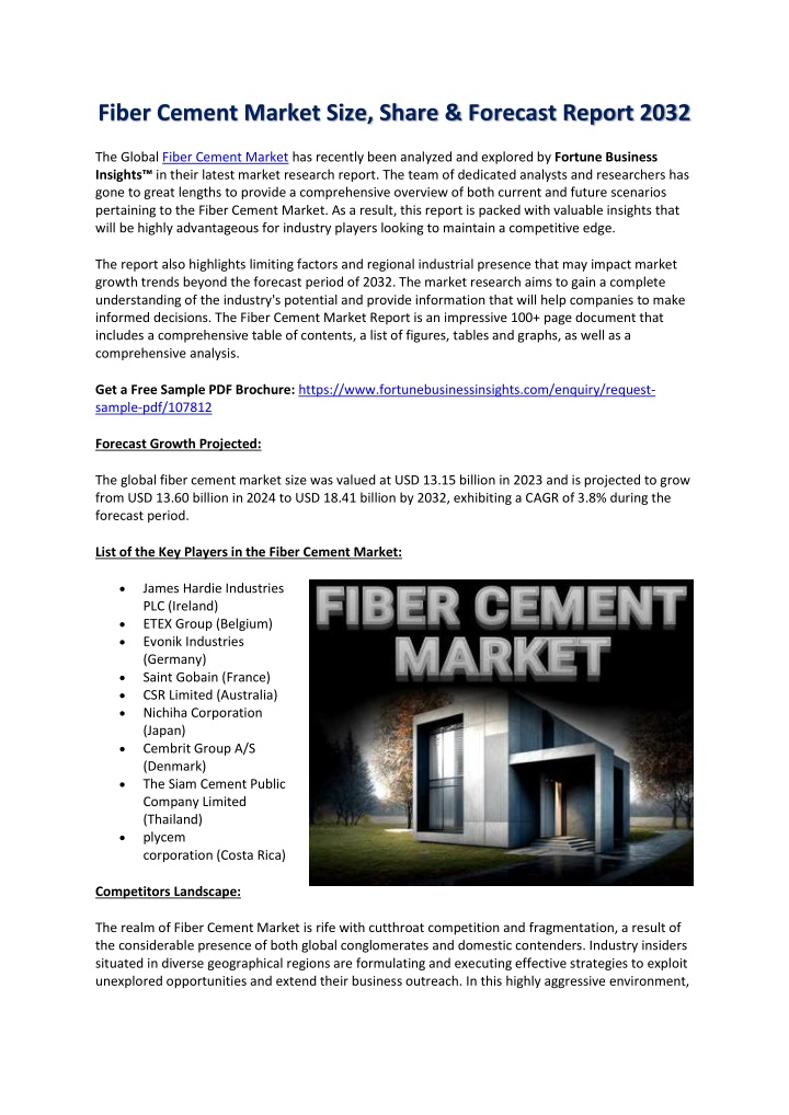 fiber cement market size share forecast report