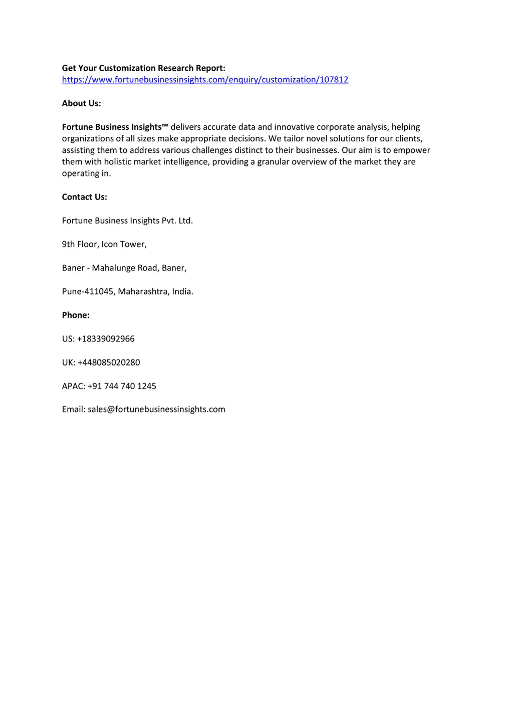 get your customization research report https