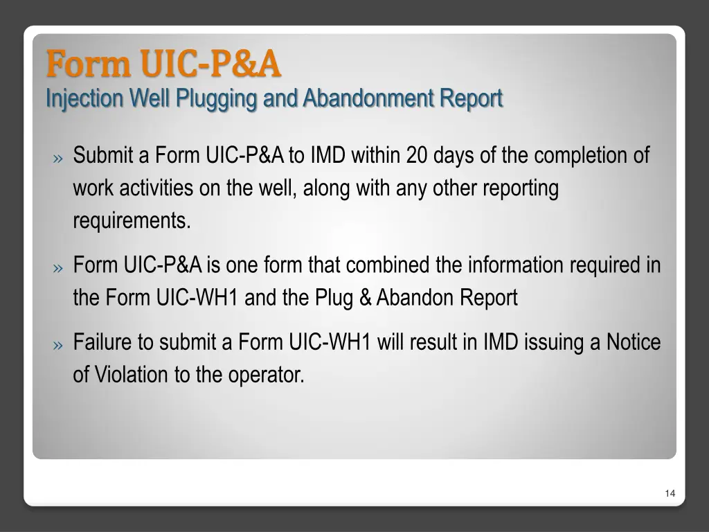 form uic form uic p a injection well plugging