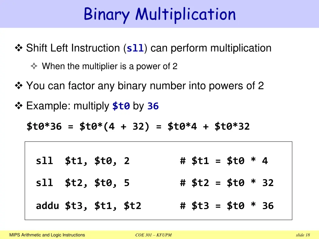 binary multiplication