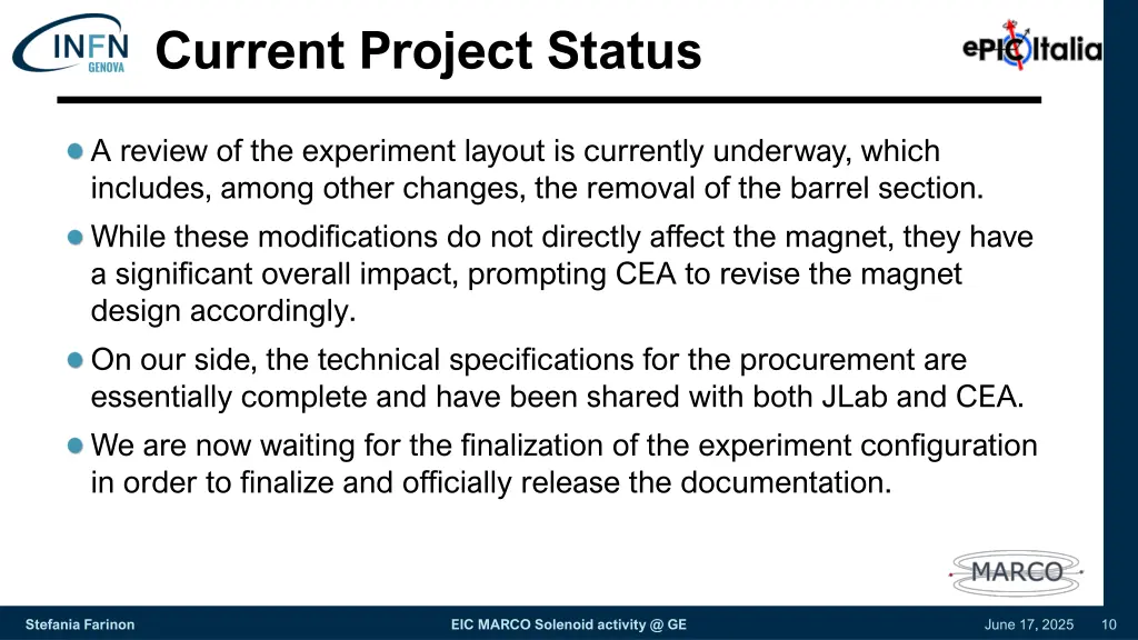 current project status
