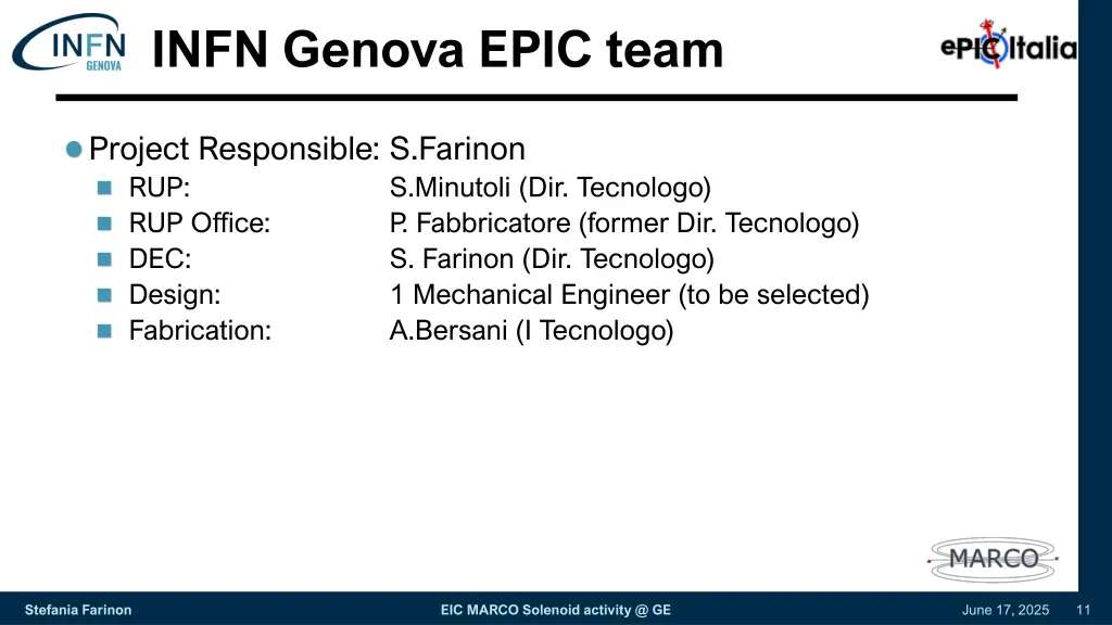 infn genova epic team