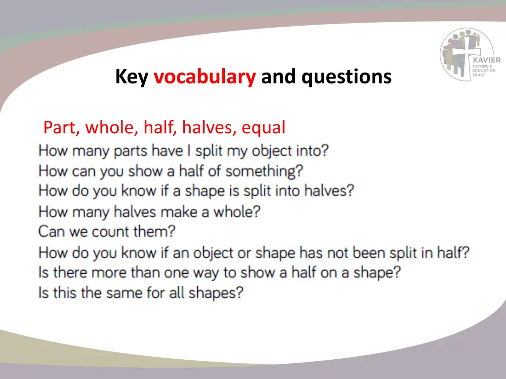 key vocabulary and questions