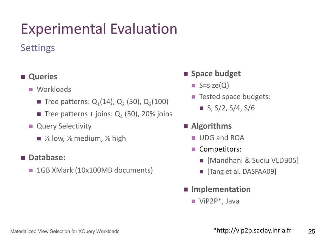 experimental evaluation