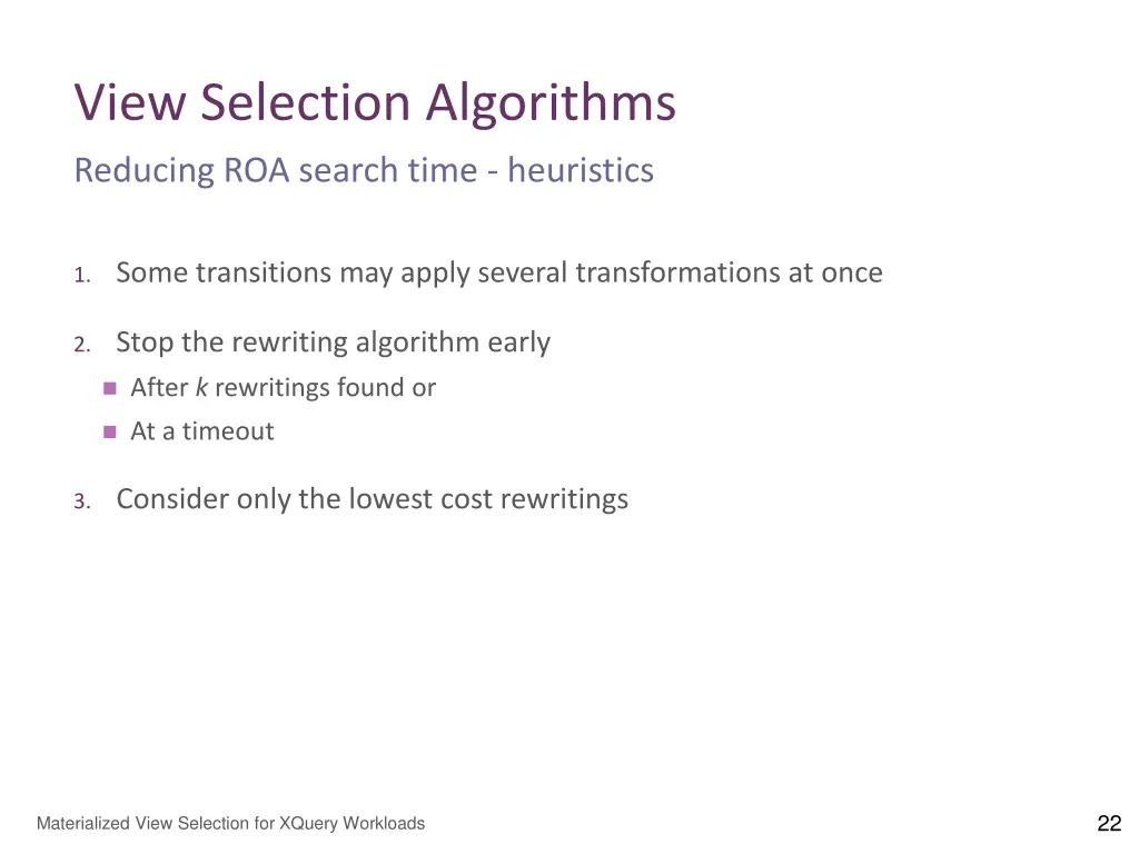 view selection algorithms 11