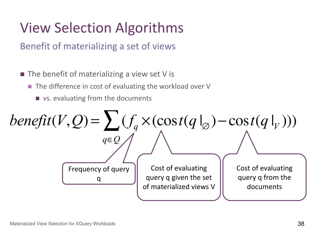 view selection algorithms 12