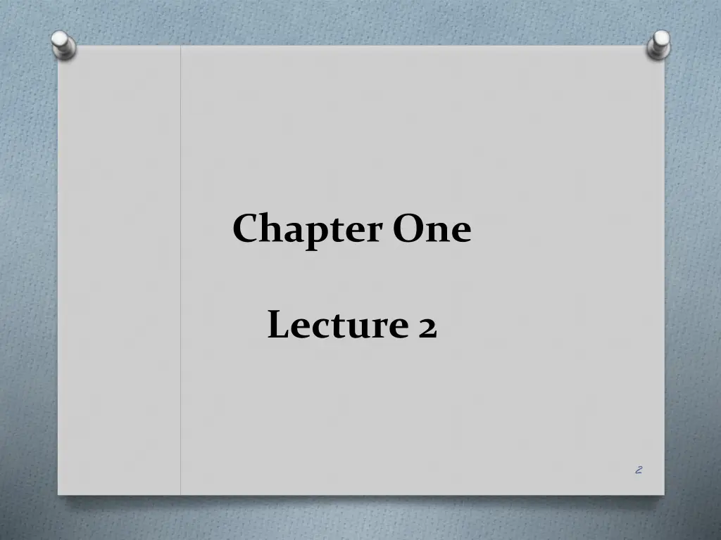 chapter one