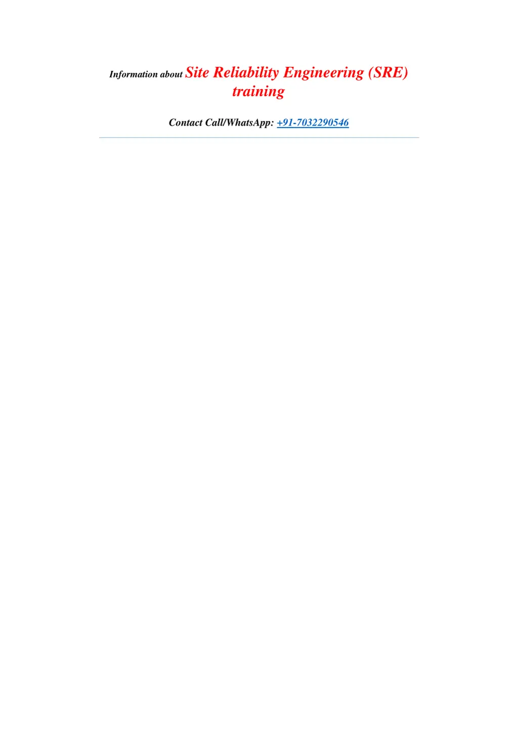 information about site reliability engineering