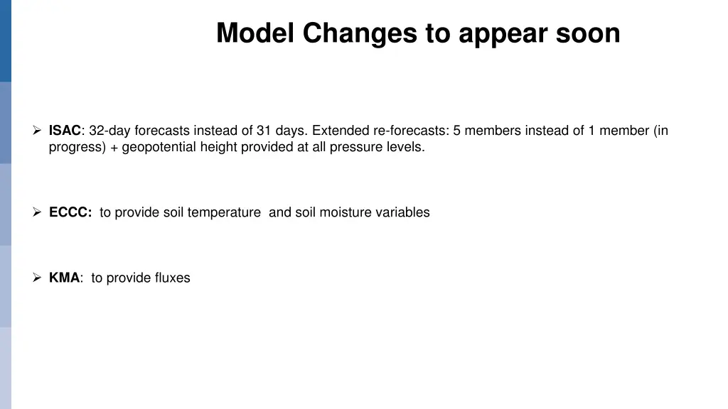 model changes to appear soon