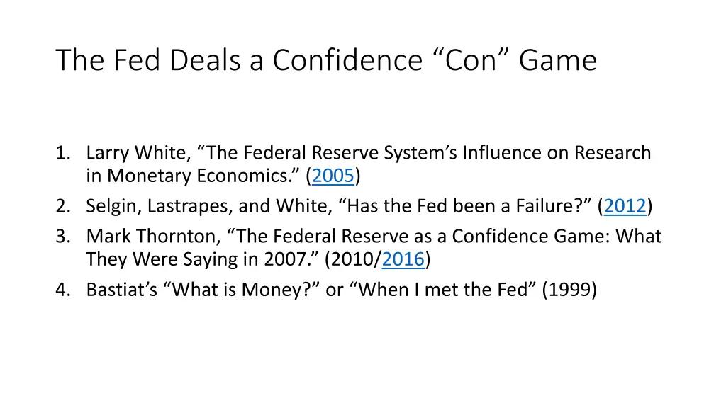 the fed deals a confidence con game