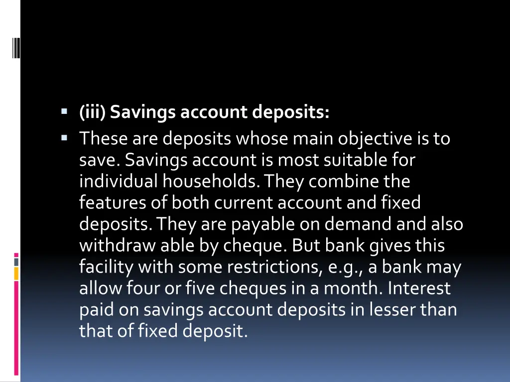 iii savings account deposits these are deposits