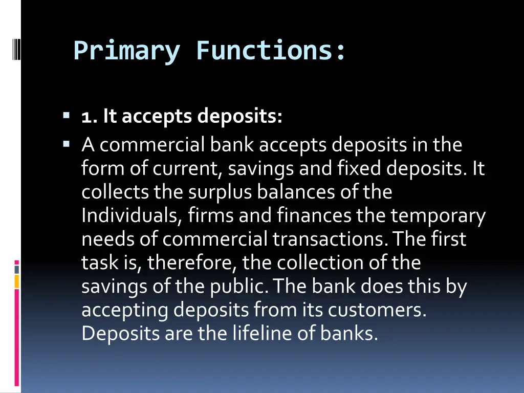 primary functions