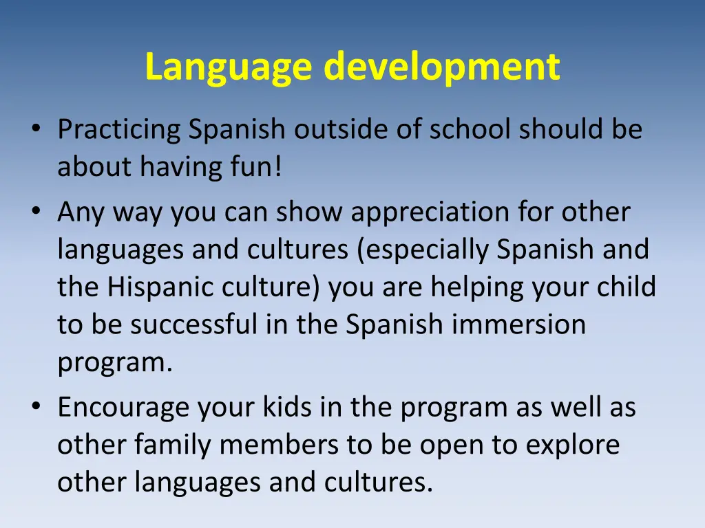 language development