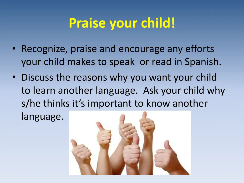 praise your child