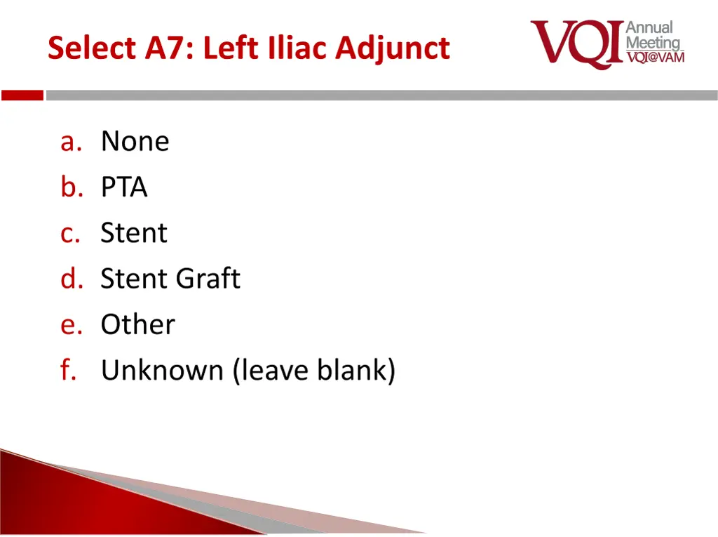 select a7 left iliac adjunct