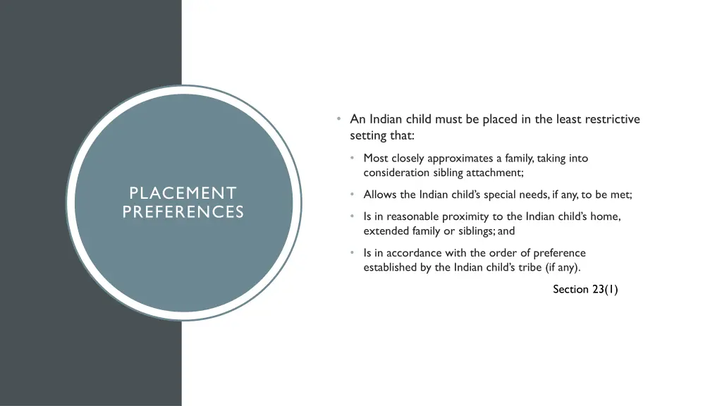 an indian child must be placed in the least