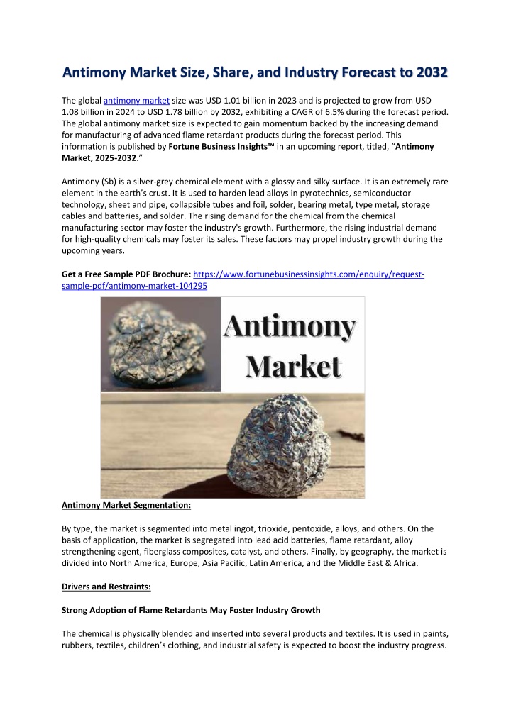 antimony market size share and industry forecast