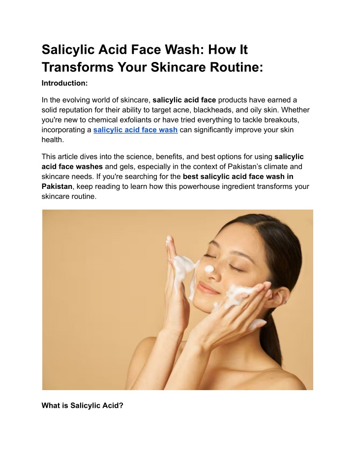 salicylic acid face wash how it transforms your