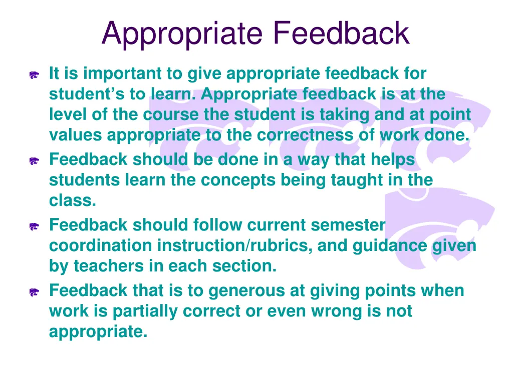 appropriate feedback