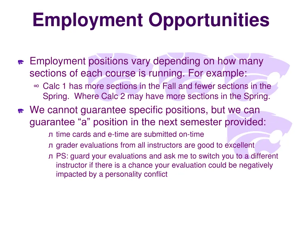 employment opportunities