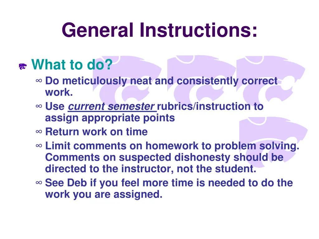 general instructions