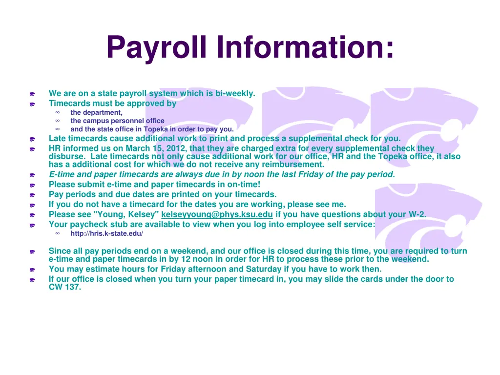 payroll information