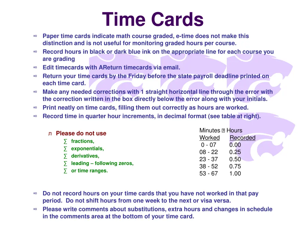 time cards