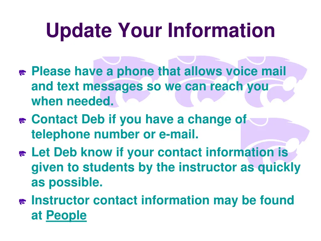 update your information