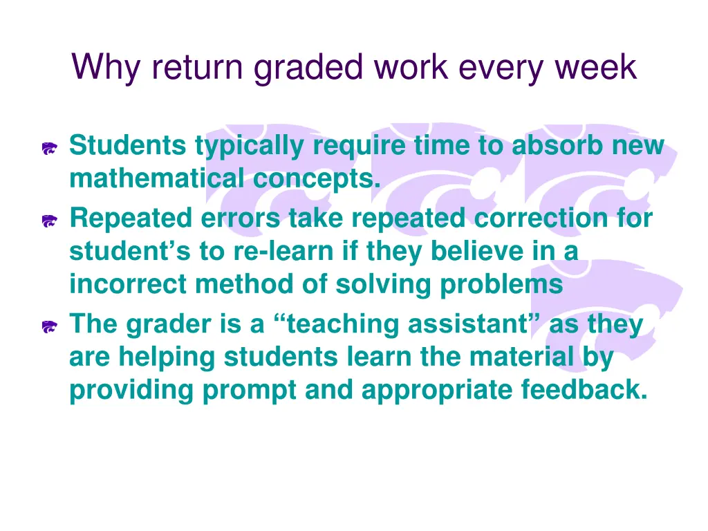 why return graded work every week