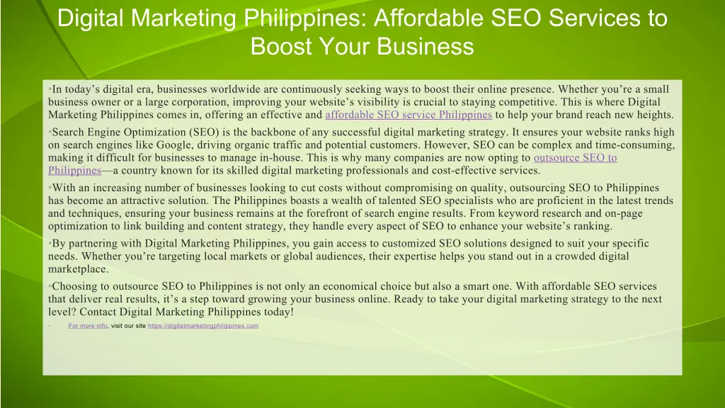 digital marketing philippines affordable