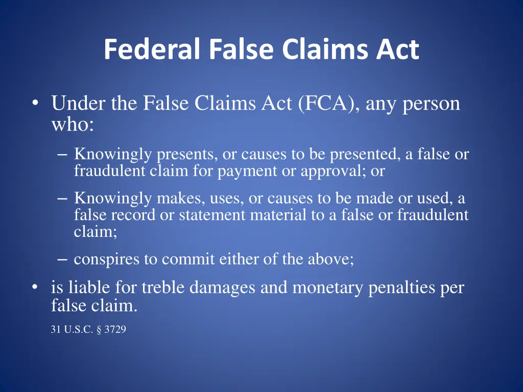 federal false claims act
