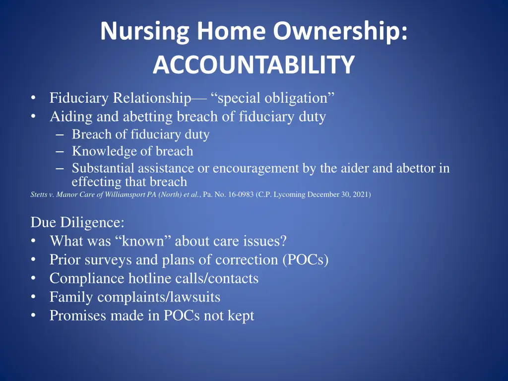 nursing home ownership accountability