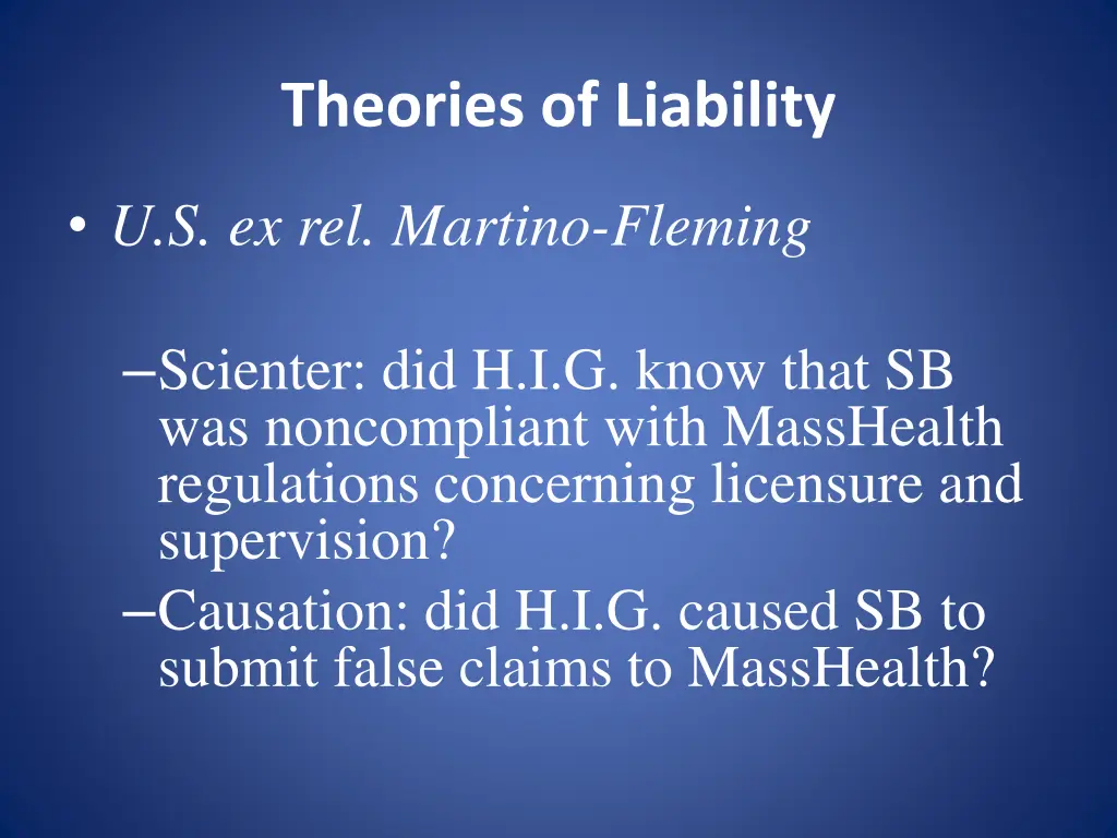 theories of liability