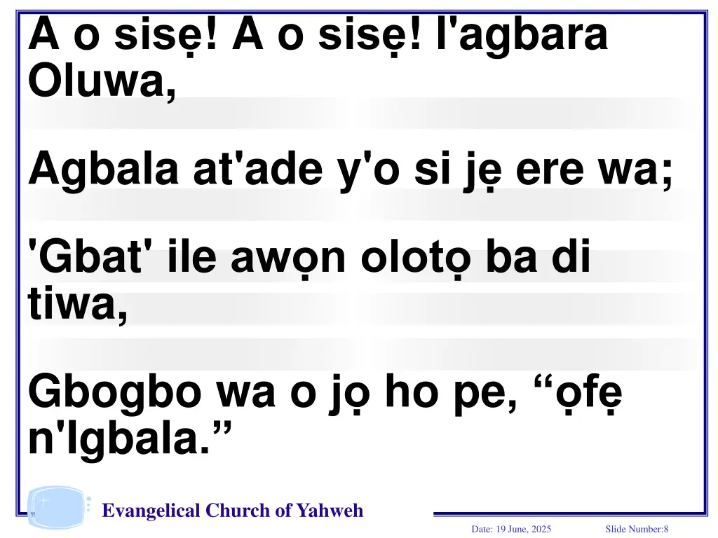 a o sis a o sis l agbara oluwa