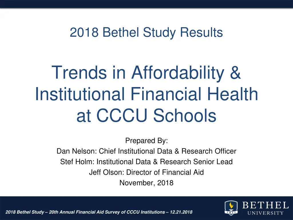 2018 bethel study results