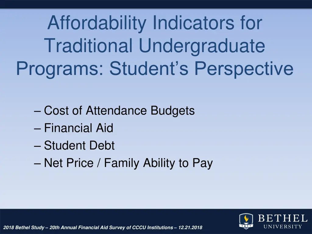 affordability indicators for traditional