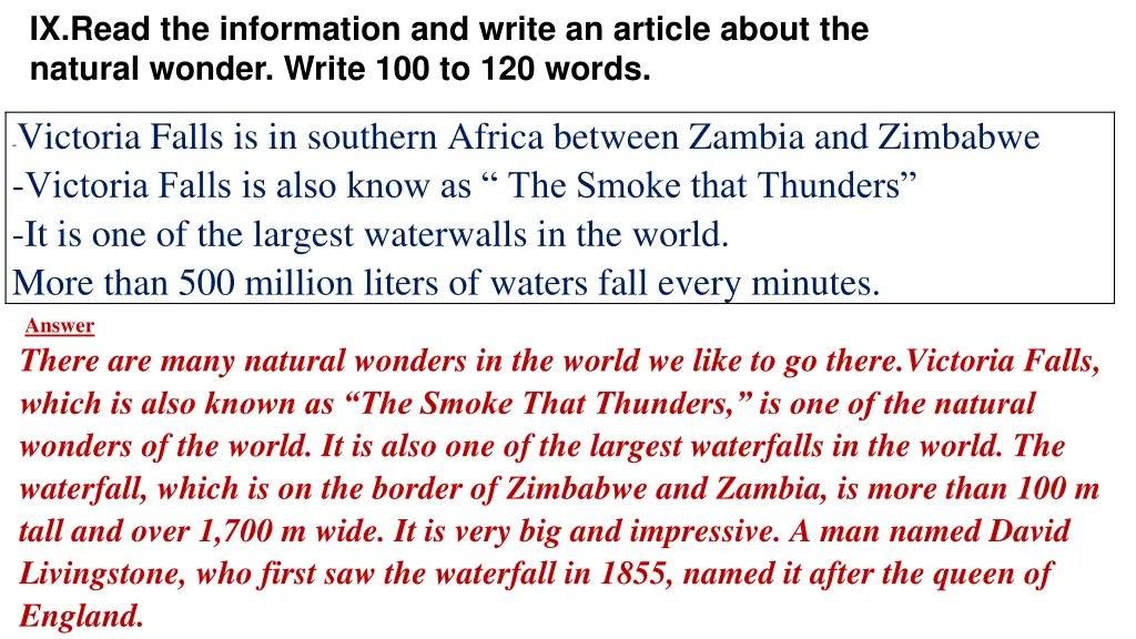 ix read the information and write an article