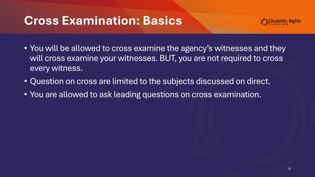 cross examination basics
