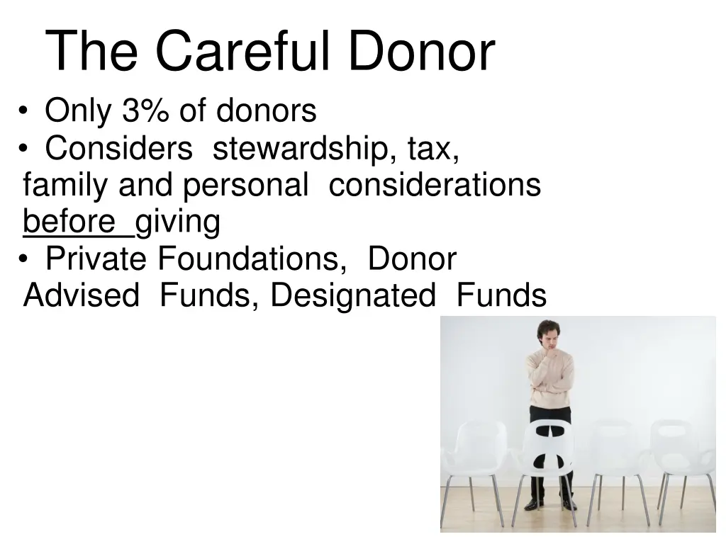 the careful donor only 3 of donors considers