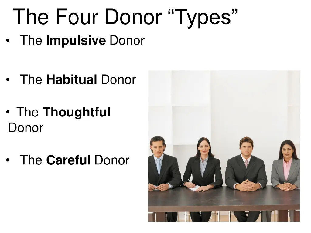 the four donor types the impulsive donor