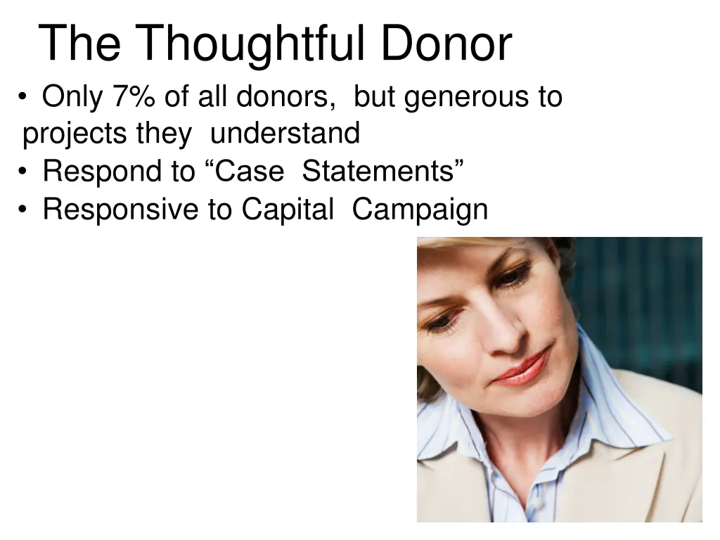 the thoughtful donor only 7 of all donors