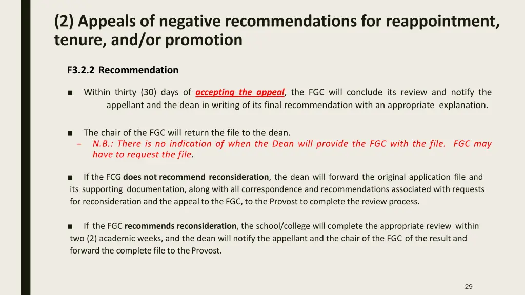 2 appeals of negative recommendations 2