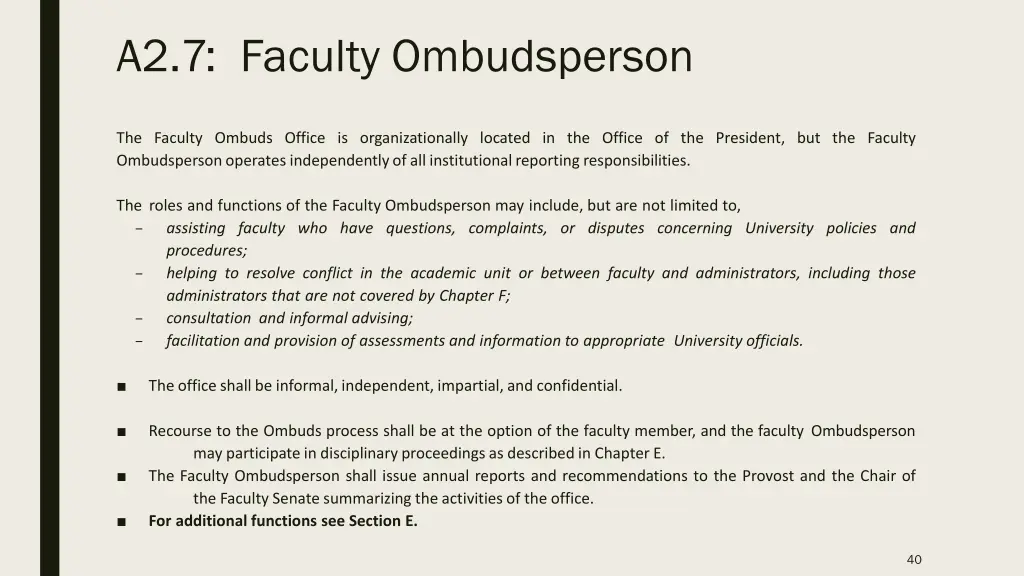 a2 7 faculty ombudsperson