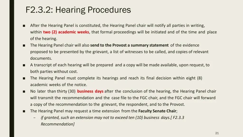 f2 3 2 hearing procedures